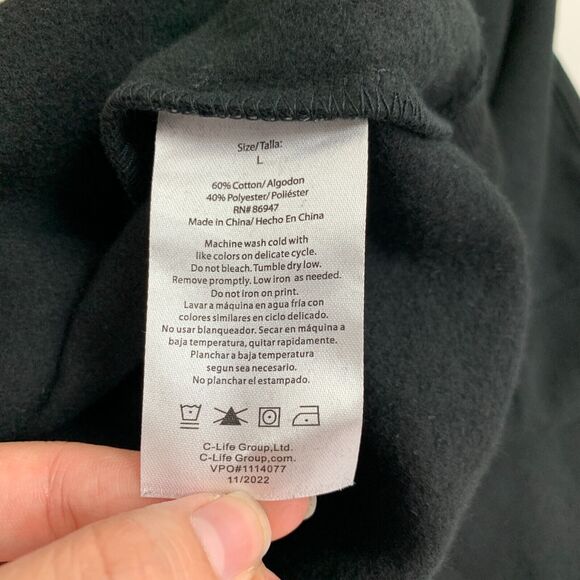 Marvel Hoodie Womens L Large Black Patch Logo Pullover Fleece Sweatshirt New - Picture 10 of 15